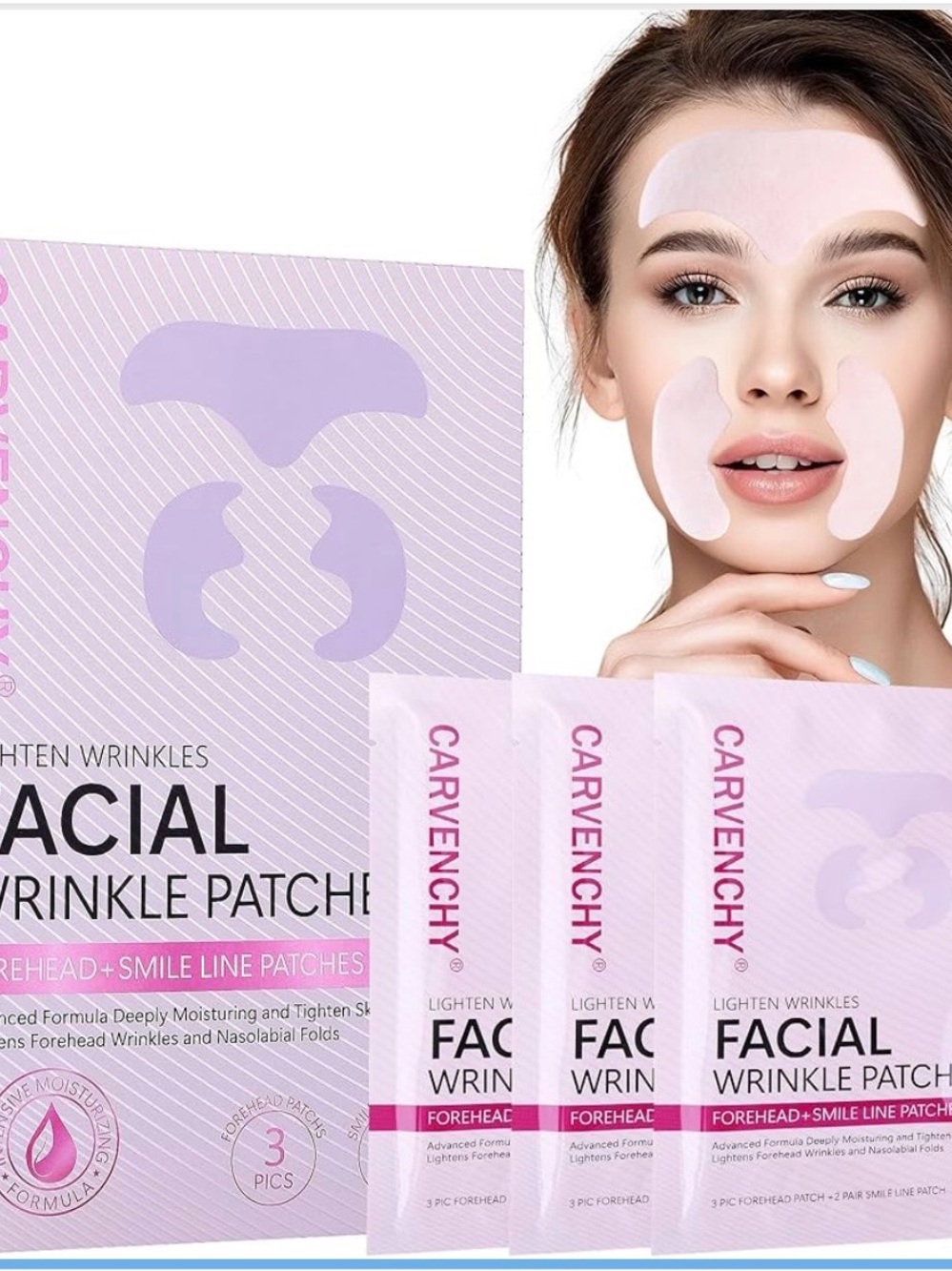 Forehead Wrinkle Patches & Smile Line Patches Set, Overnight Face Wrinkles